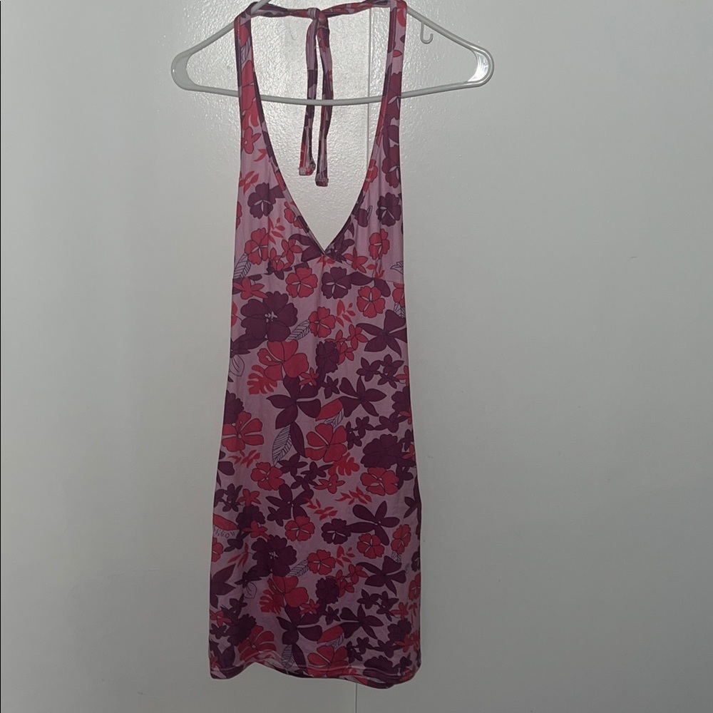 Vibrant Floral Halter Dress
